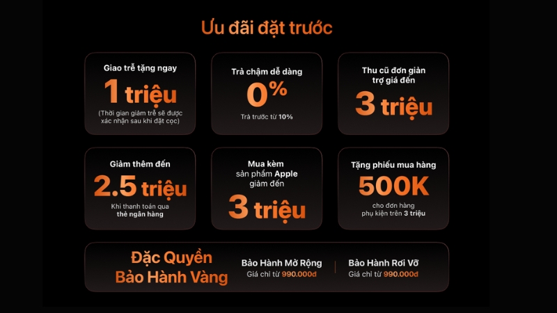 Ưu đãi khi đặt trước iPhone 17