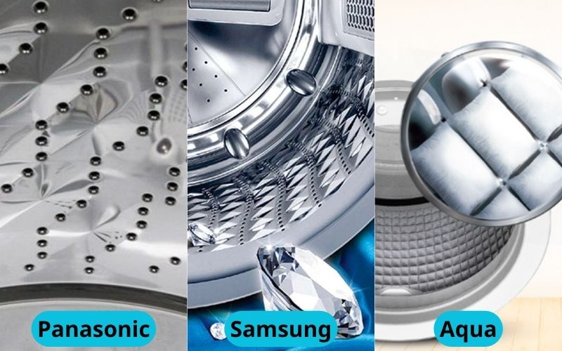 Lồng giặt Sazanami có những ưu thế riêng về thiết kế bề mặt và chuyển động nước so với các loại lồng giặt khác