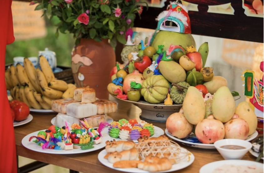 Mẫu trang trí mâm cỗ trung thu đơn giản 4