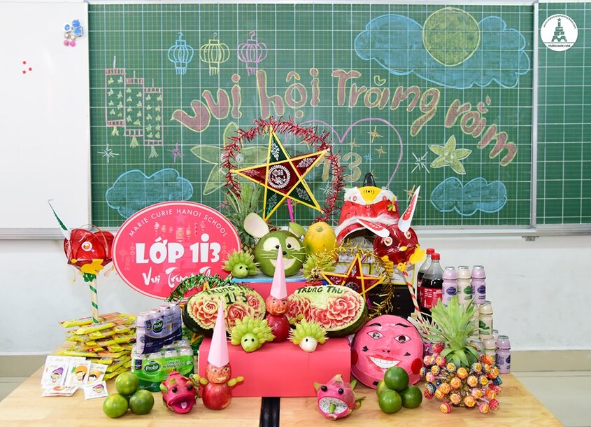 Trang trí mâm cỗ trung thu tại trường học 9
