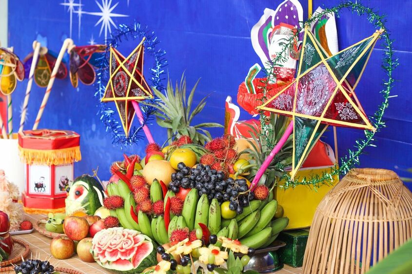 Trang trí mâm cỗ trung thu tại trường học 3