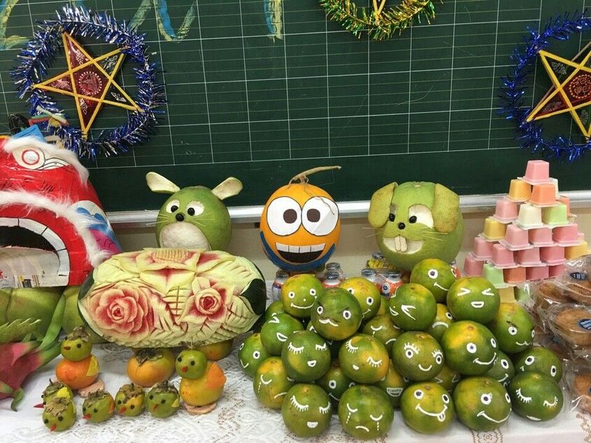 Trang trí mâm cỗ trung thu tại trường học 7