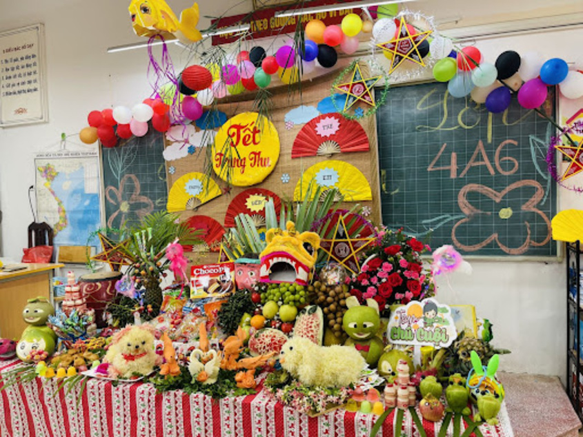 Trang trí mâm cỗ trung thu tại trường học 8