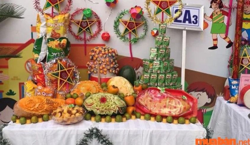 Trang trí mâm cỗ trung thu tại trường học 10