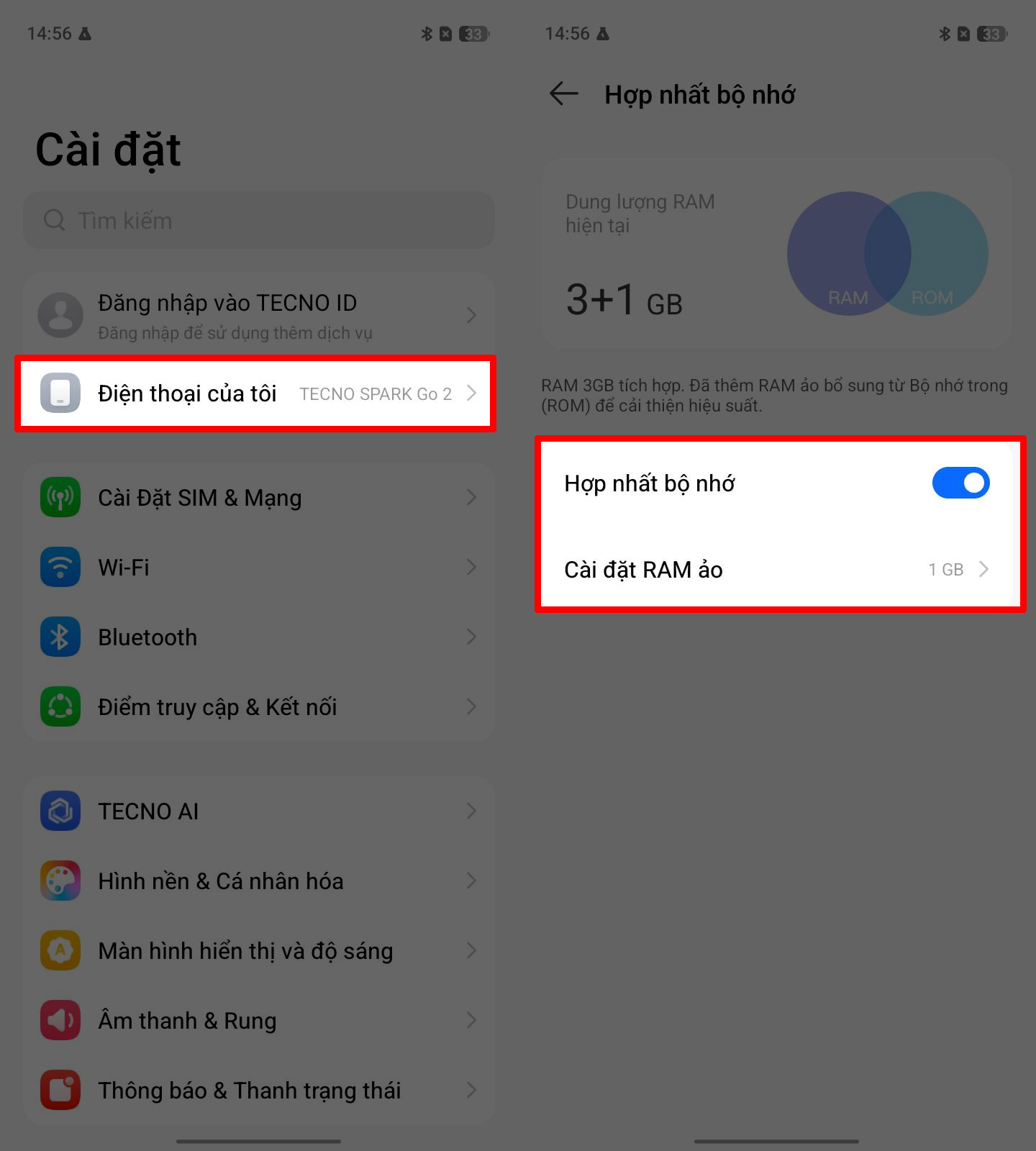 Cách tăng RAM cho TECNO Spark GO 2 Cách tăng RAM cho TECNO Spark GO 2