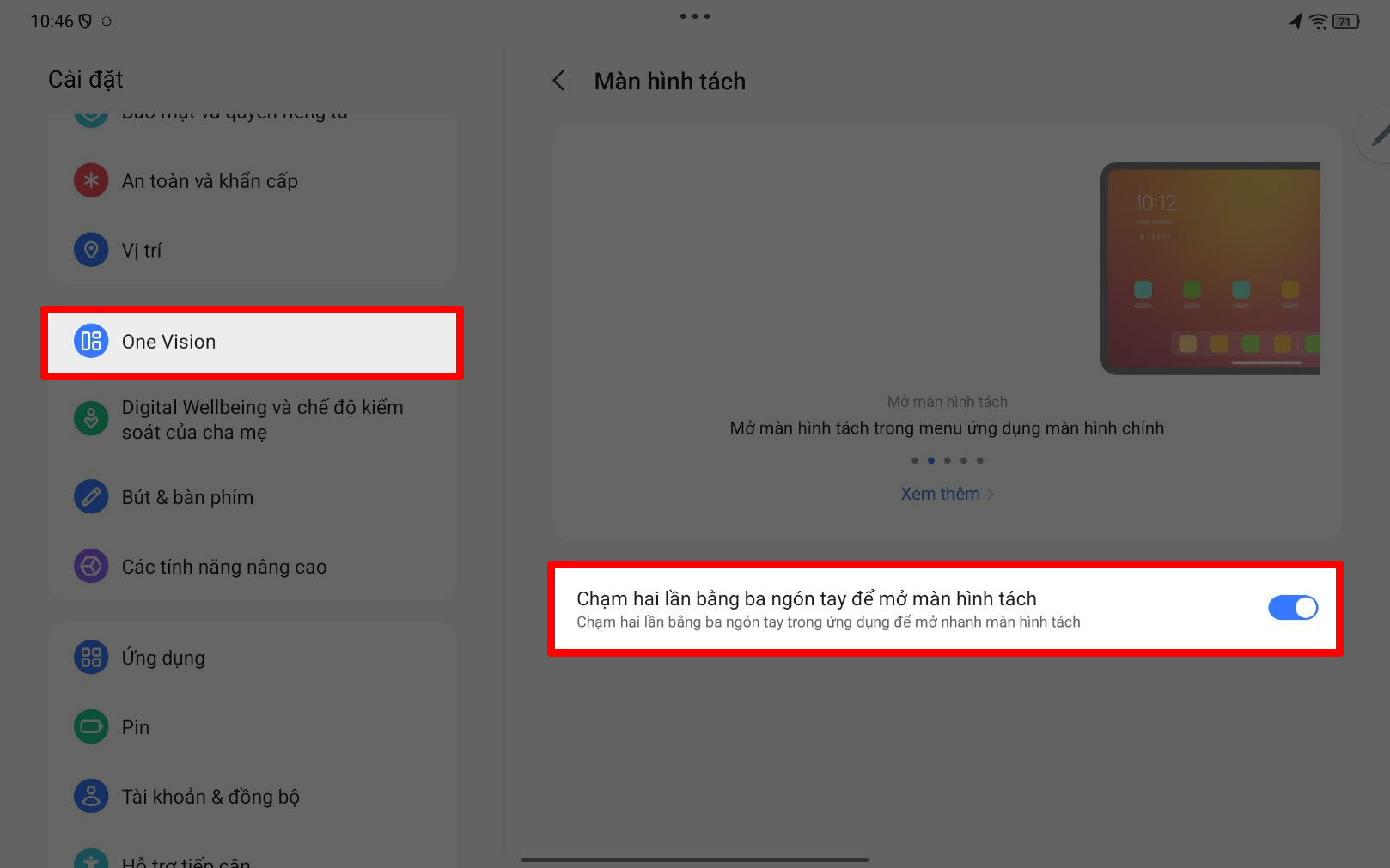 Cách chia màn hình trên Lenovo Idea Tab