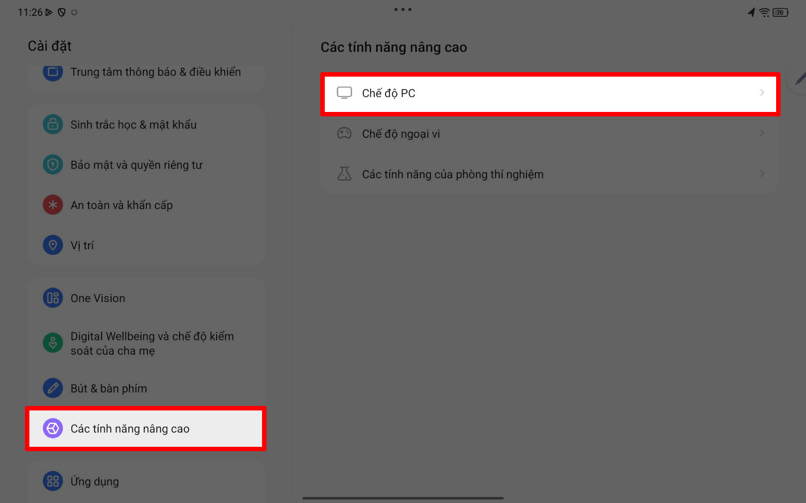 Cách bật chế độ PC trên Lenovo Idea Tab