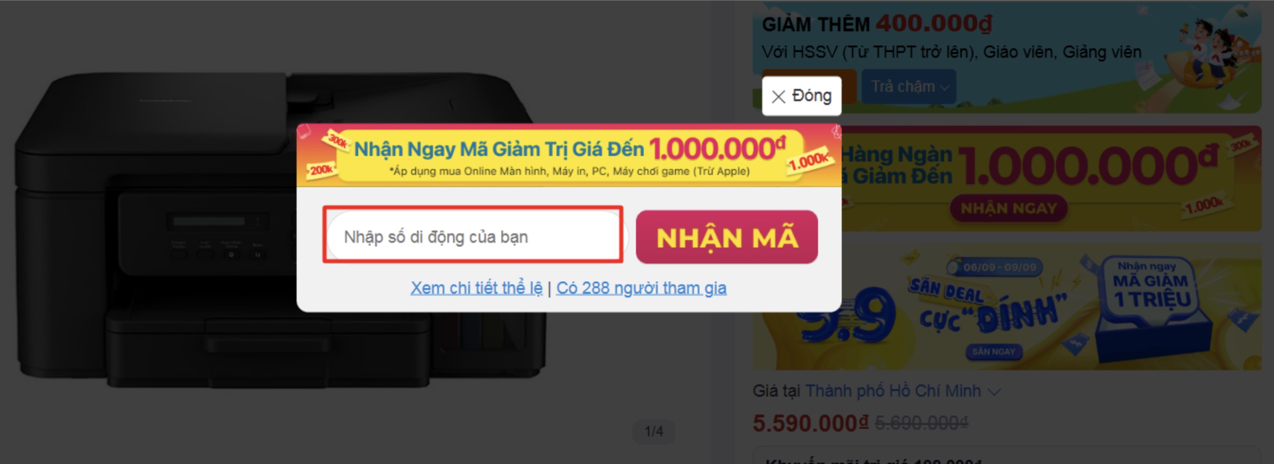 Nhận Mã Giảm Giá Đến 1 Triệu Khi Mua Màn Hình, Máy Tính, Máy In, Chỉ Có Tại Tgdđ Nhận Mã Giảm Giá Đến 1 Triệu Khi Mua Màn Hình, Máy Tính, Máy In, Chỉ Có Tại Tgdđ