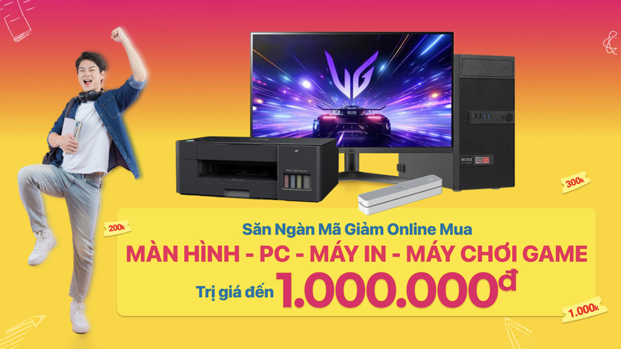 Nhận Mã Giảm Giá Đến 1 Triệu Khi Mua Màn Hình, Máy Tính, Máy In, Chỉ Có Tại Tgdđ Nhận Mã Giảm Giá Đến 1 Triệu Khi Mua Màn Hình, Máy Tính, Máy In, Chỉ Có Tại Tgdđ