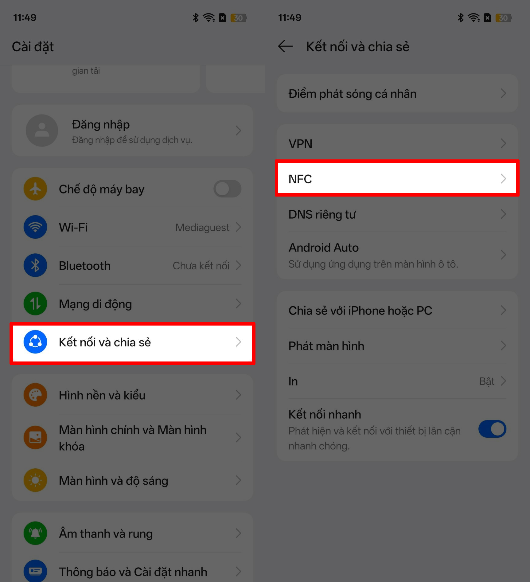 Cách bật NFC trên realme 15 series Cách bật NFC trên realme 15 series