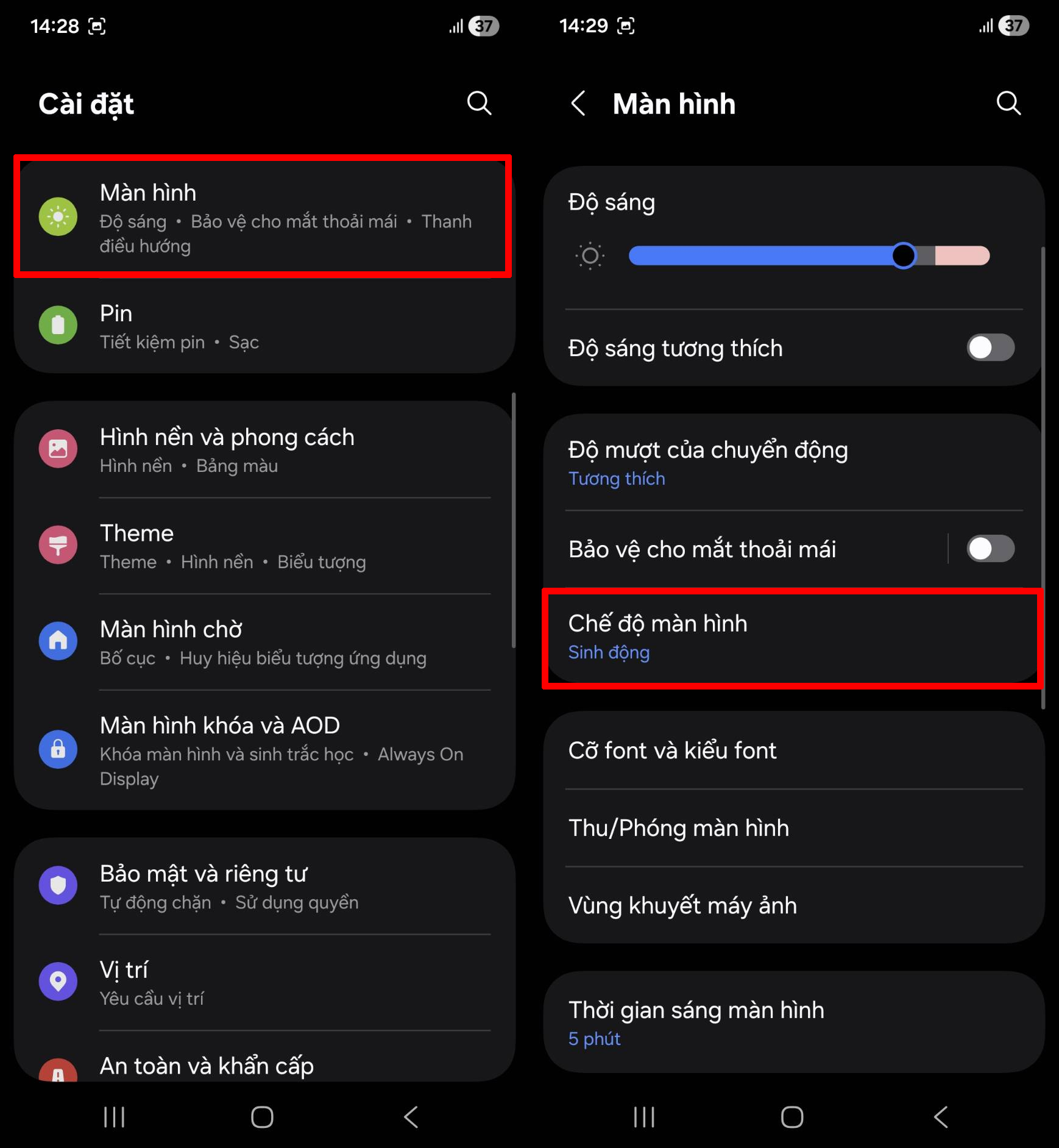 Cách bật chế độ sinh động trên Galaxy S25 FE