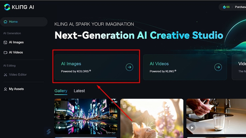 Tạo hình ảnh (Text-to-Image): Trang chủ > Chọn AI Images