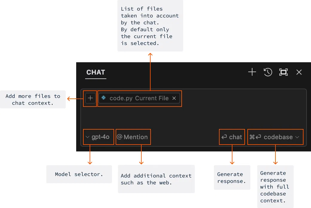 Cách sử dụng Cursor AI: Tạo code bằng trò chuyện - Nhấn tổ hợp phím để mở trò chuyện