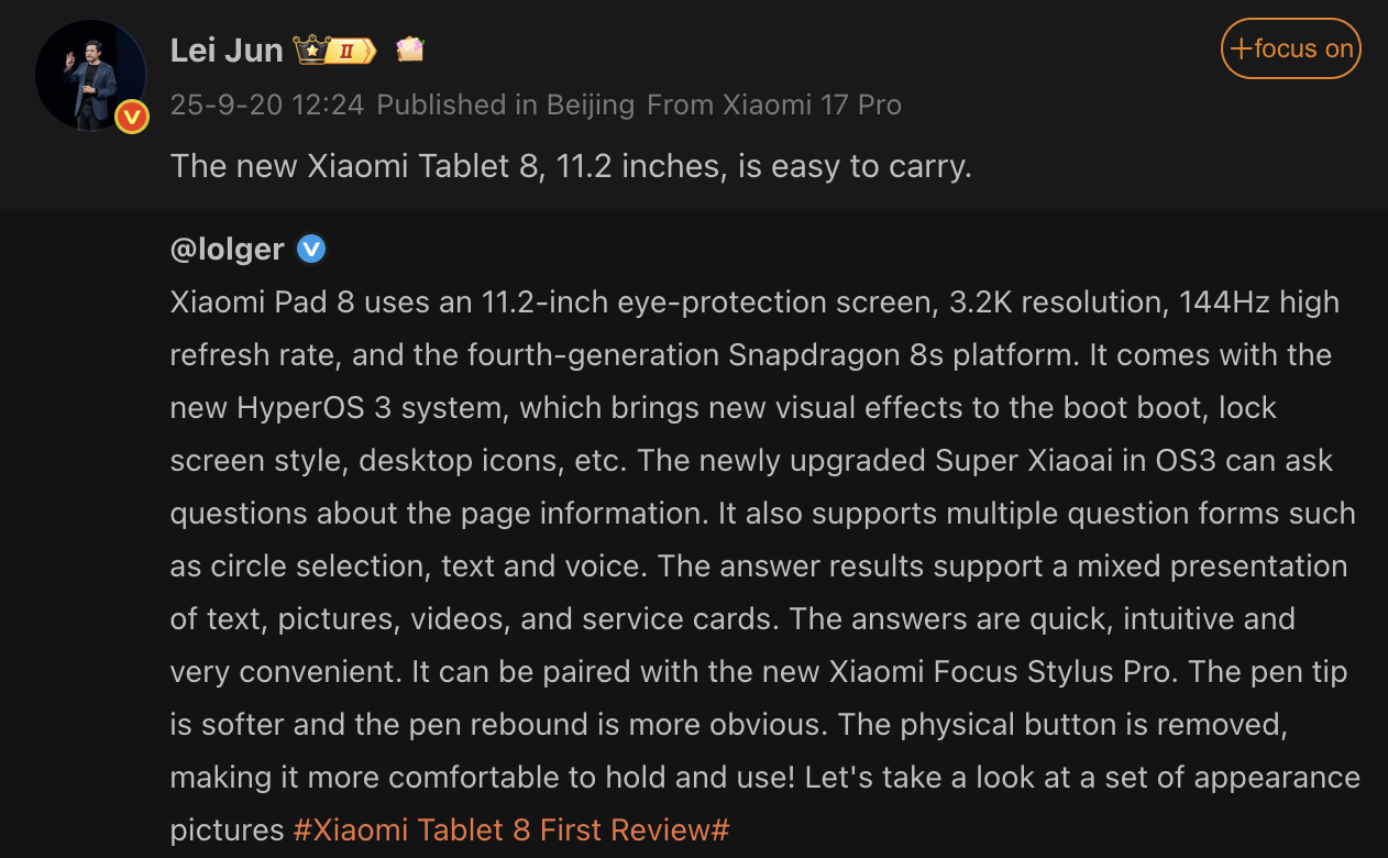Xiaomi Pad 8 Xiaomi Pad 8