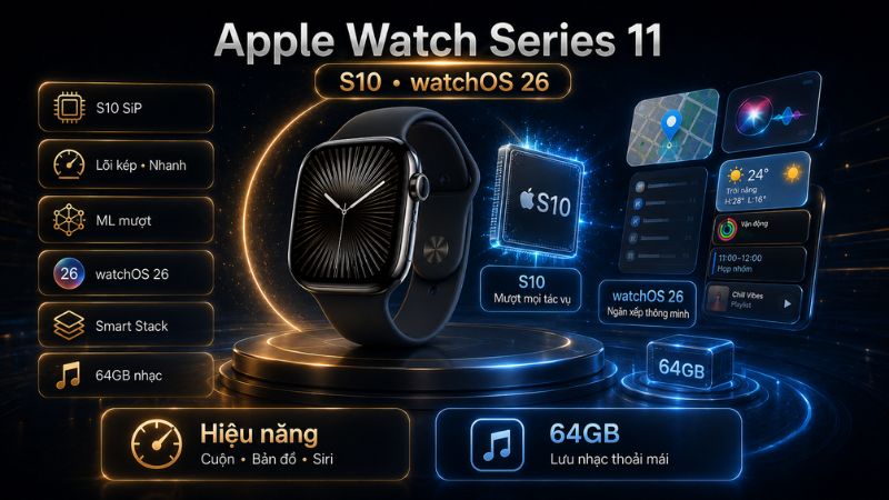 Apple Watch Series 11 trang bi chip S10 va he dieu hanh watchOS 26 Apple Watch Series 11 trang bi chip S10 va he dieu hanh watchOS 26