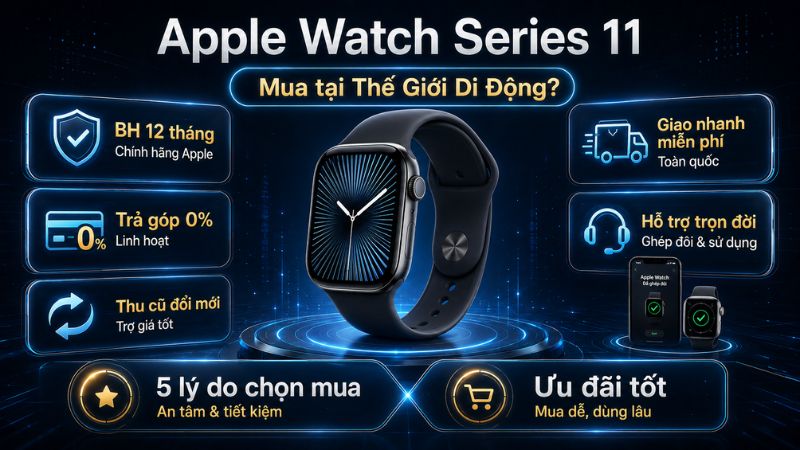 Ly do nen mua Apple Watch Series 11 tai The Gioi Di Dong Ly do nen mua Apple Watch Series 11 tai The Gioi Di Dong