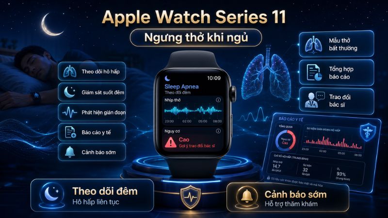 Apple Watch Series 11 theo doi ngung tho khi ngu va nhip ho hap ban dem Apple Watch Series 11 theo doi ngung tho khi ngu va nhip ho hap ban dem