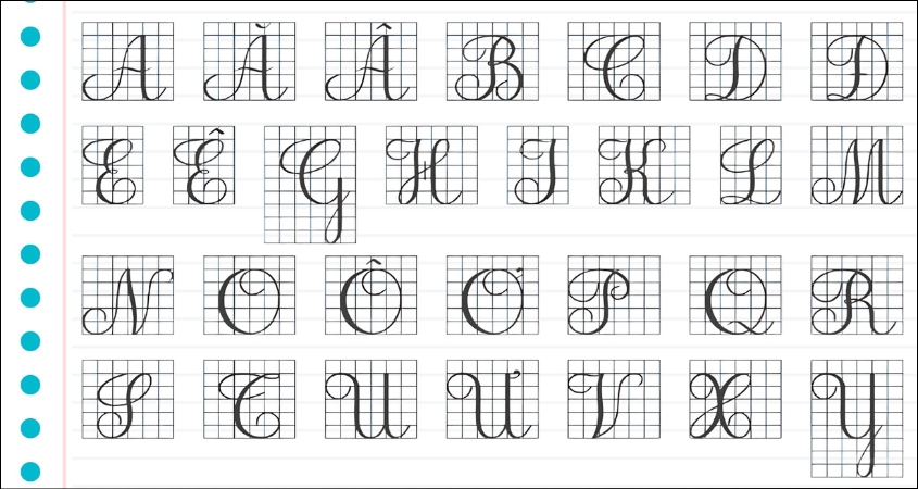 Mẫu bảng chữ cái viết hoa nét thanh nét đậm