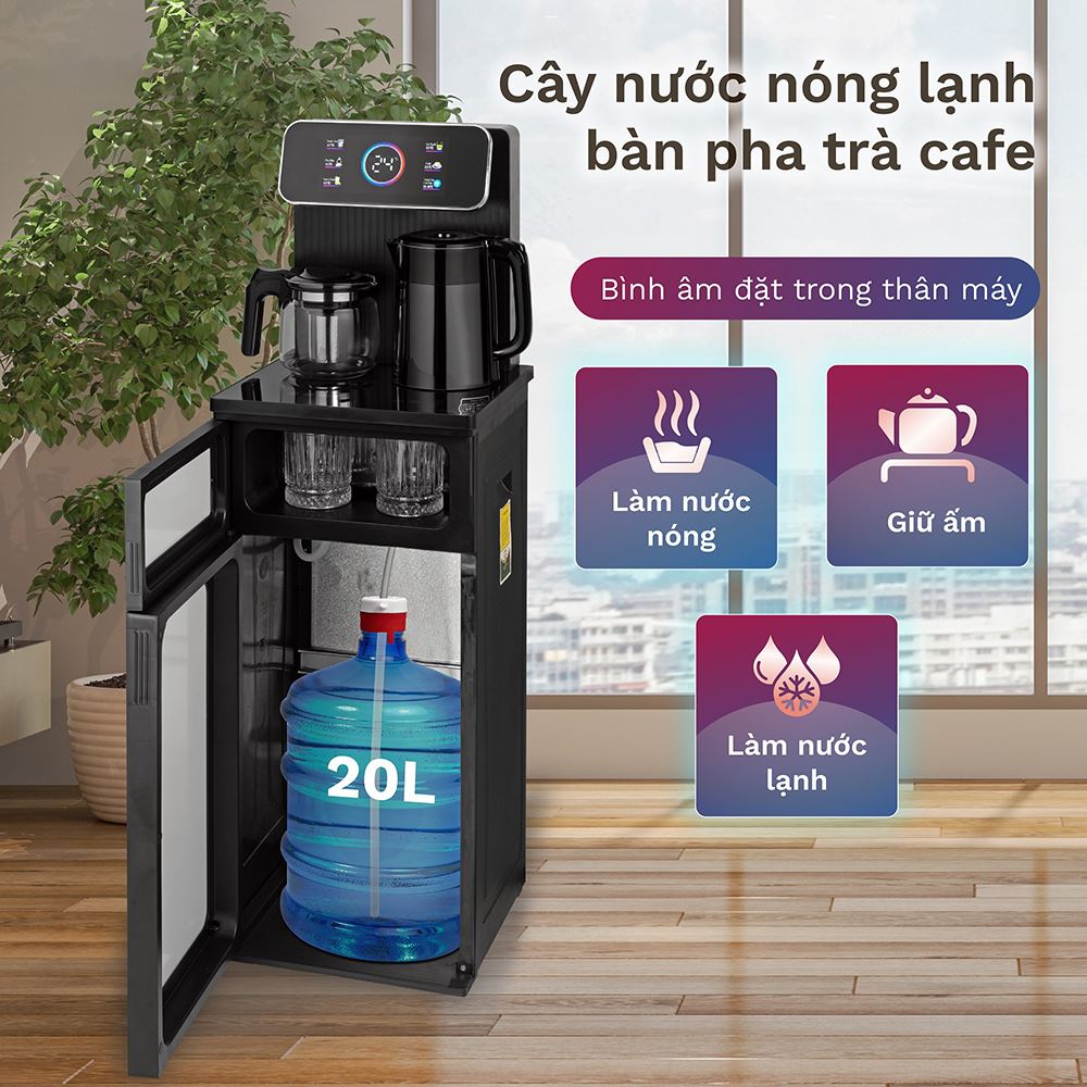 Cây nước nóng lạnh FUJIHOME TBD22 1475W có 3 chế độ làm lạnh, làm nóng và giữ ấm nước rất tiện lợi