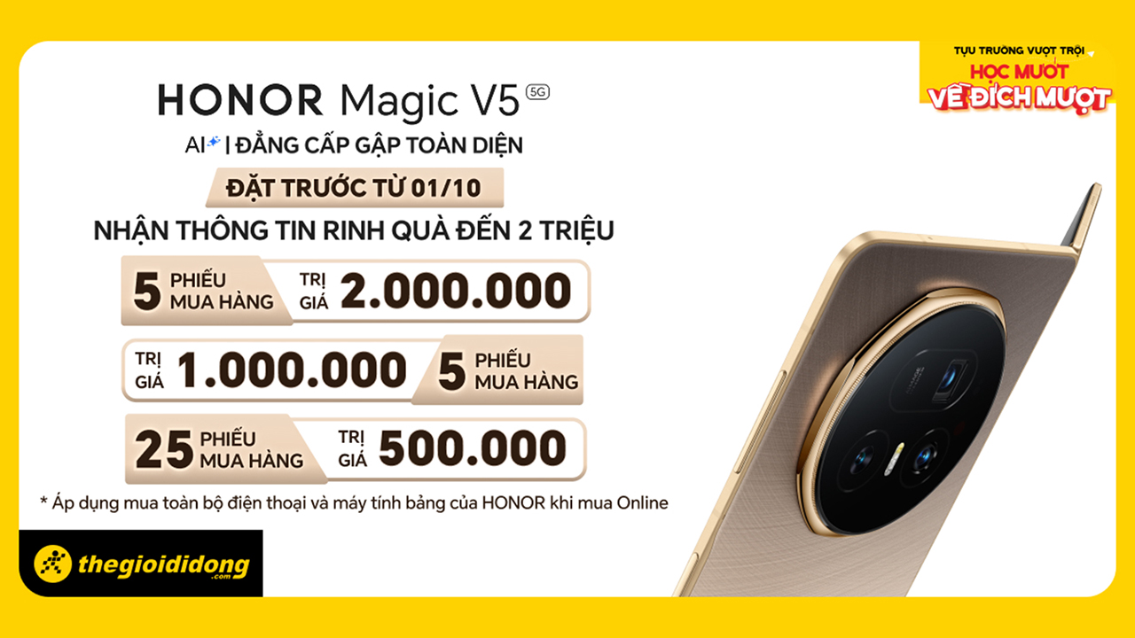 Đăng Ký Nhận Thông Tin Honor Magic V5, Nhận Phiếu Mua Hàng Trị Giá Đến 2 Triệu Đăng Ký Nhận Thông Tin Honor Magic V5, Nhận Phiếu Mua Hàng Trị Giá Đến 2 Triệu