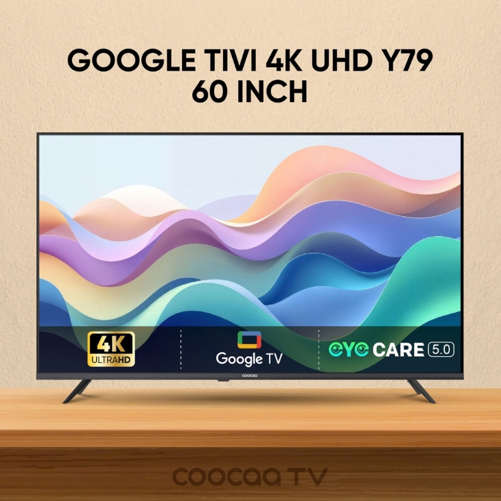 Google Tivi Coocaa 4K 60 inch 60Y79 là dòng tivi cao cấp với kích thước 60 inch và tích hợp nhiều công nghệ hiện đại