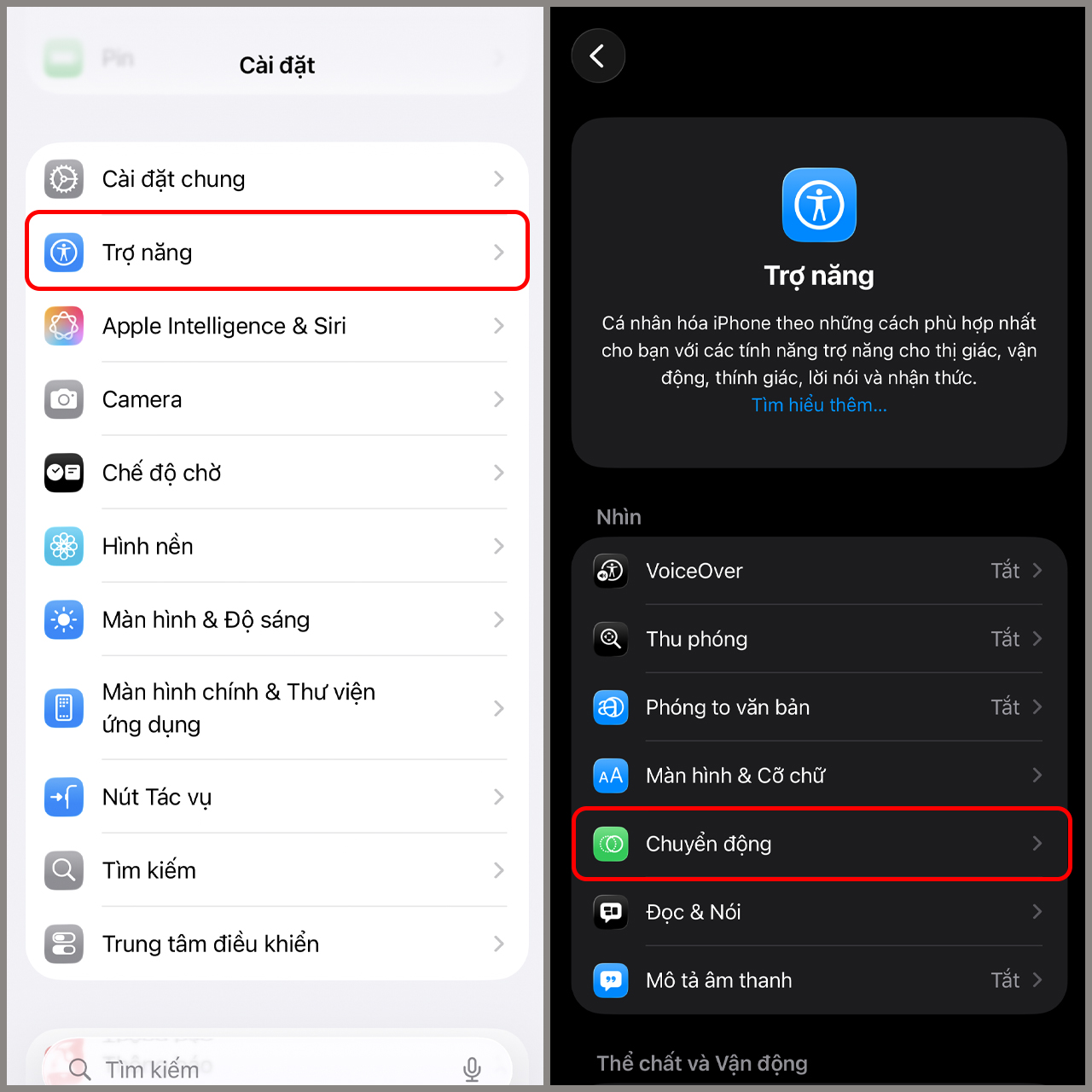 Cách bật/tắt màn hình 120Hz trên iPhone 17