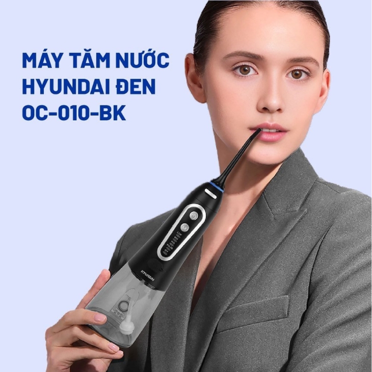 Máy tăm nước cầm tay Hyundai OC-010-BK sở hữu thiết kế sang trọng, công năng vượt trội