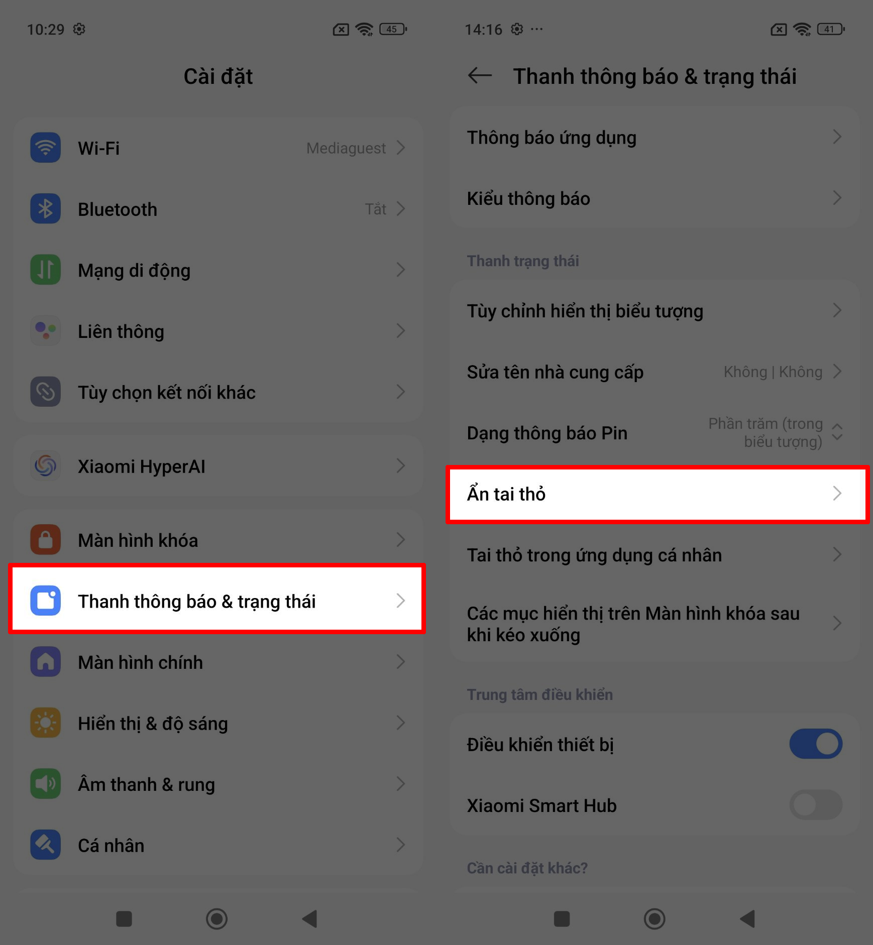 Cách ẩn tai thỏ trên Xiaomi 15T Series