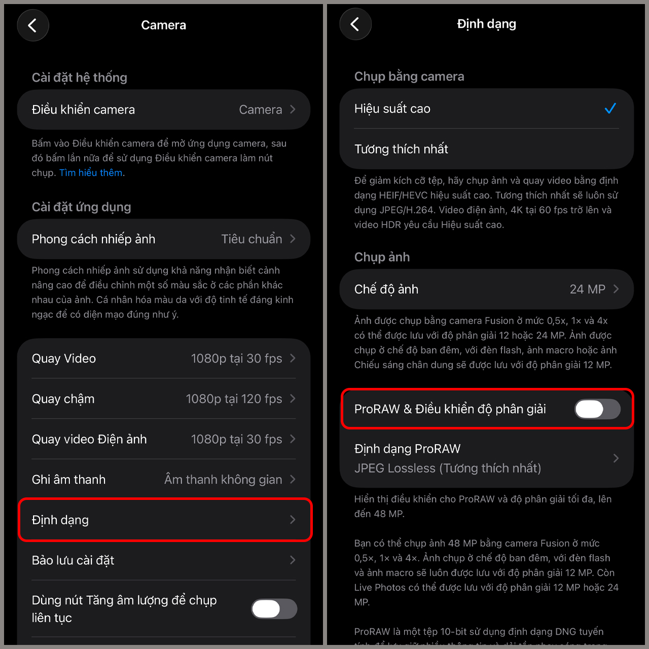 Cách bật ProRAW trên iPhone 17 Pro Cách bật ProRAW trên iPhone 17 Pro