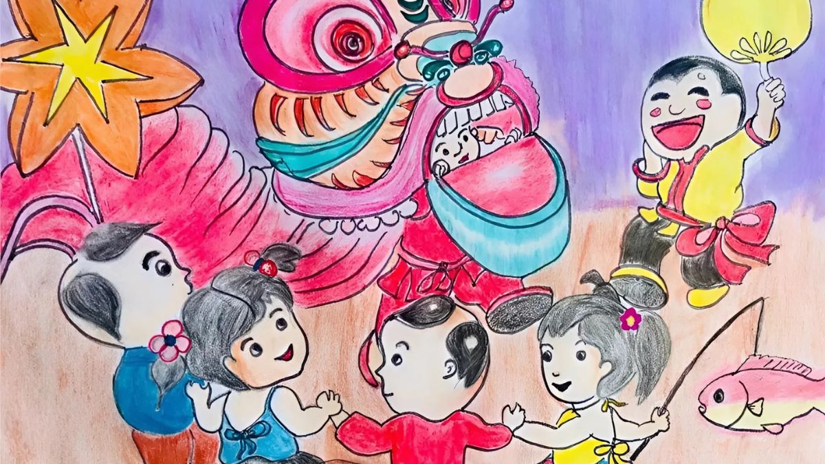 Tranh vẽ lễ hội Trung Thu