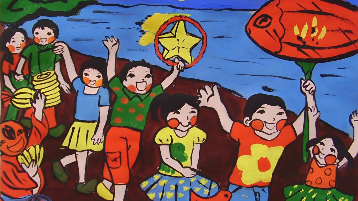 Tranh vẽ lễ hội Trung Thu