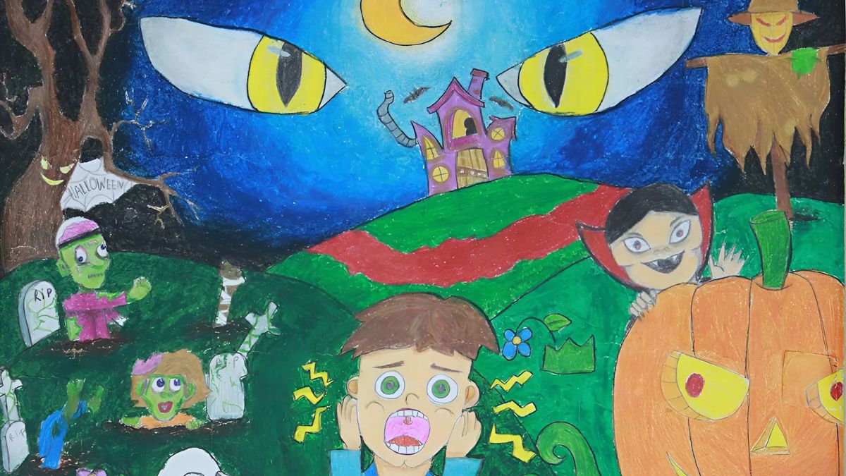 Bức tranh lễ hội Halloween sáng tạo