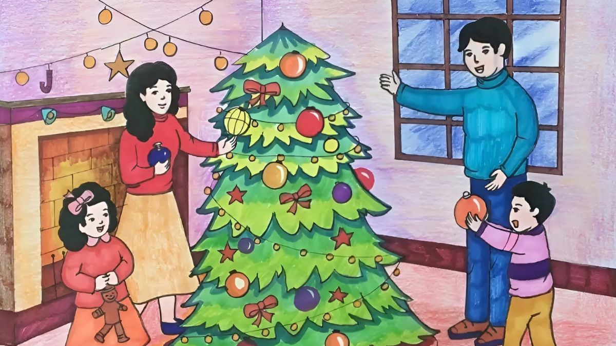 Vẽ tranh vẽ lễ hội giáng sinh