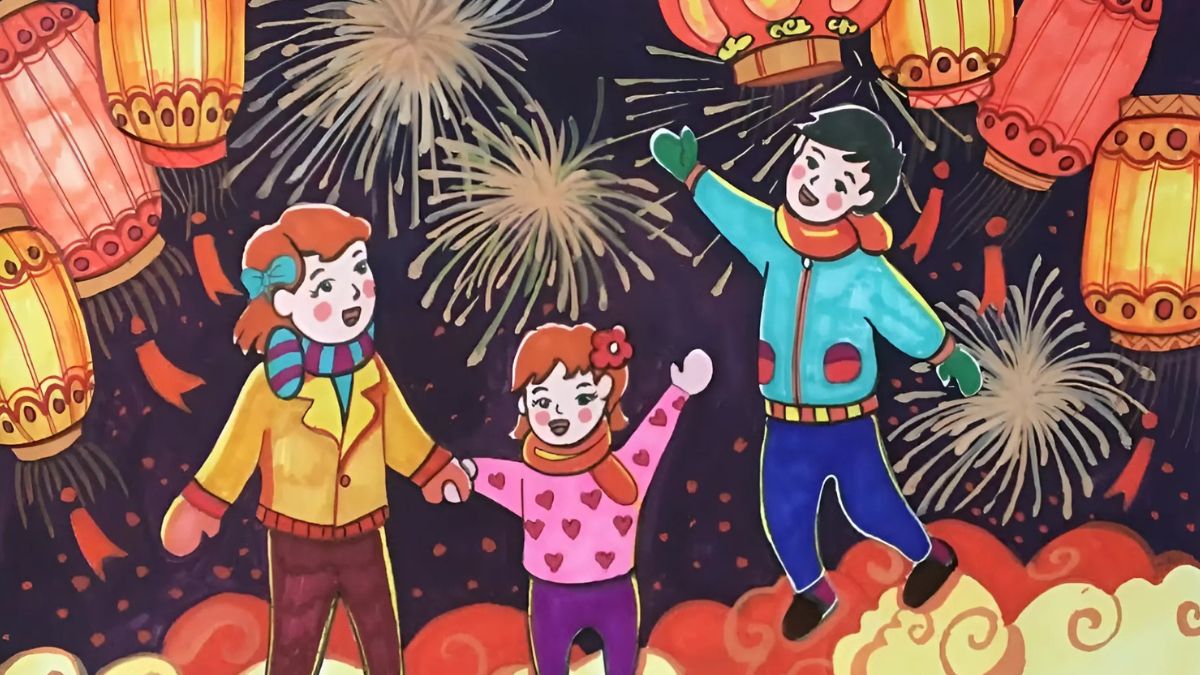 Tranh vẽ lễ hội quê hương em