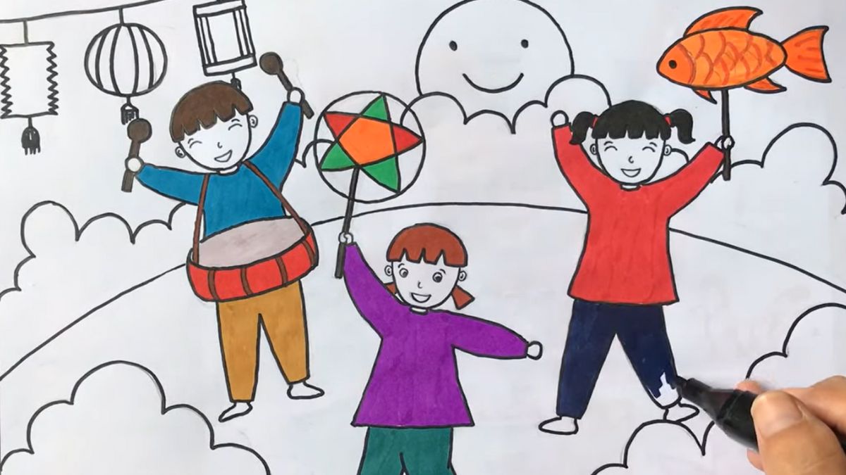 Bước 5: Tô màu và hoàn thiện bức tranh