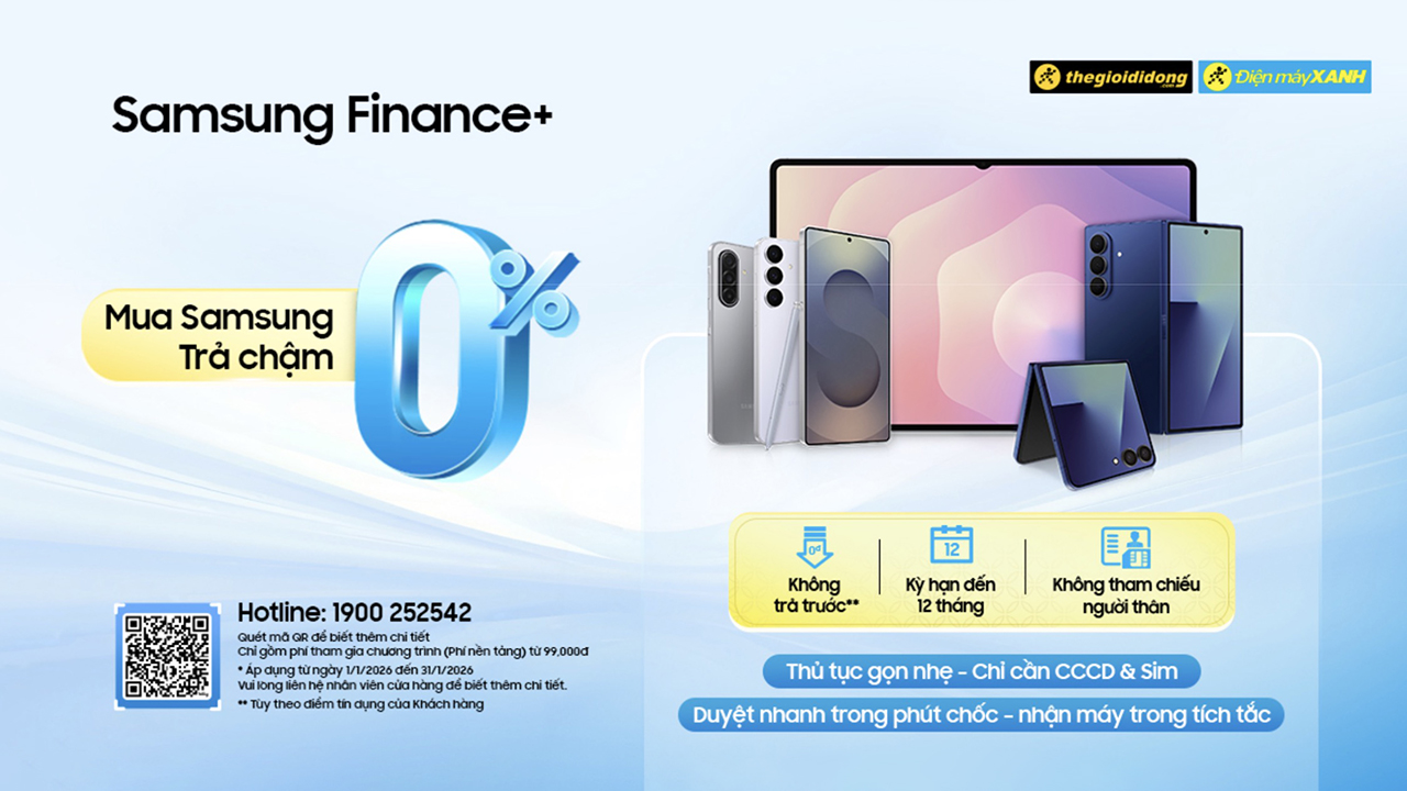 Chương trình trả chậm Samsung Finance+ tháng 02/2026