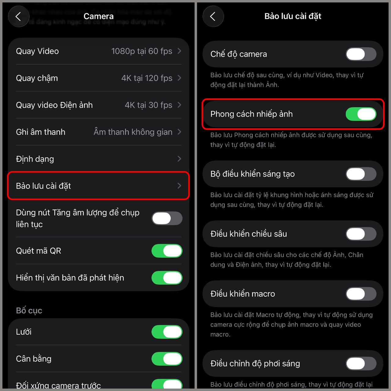 Phong cách nhiếp ảnh trên iPhone là gì