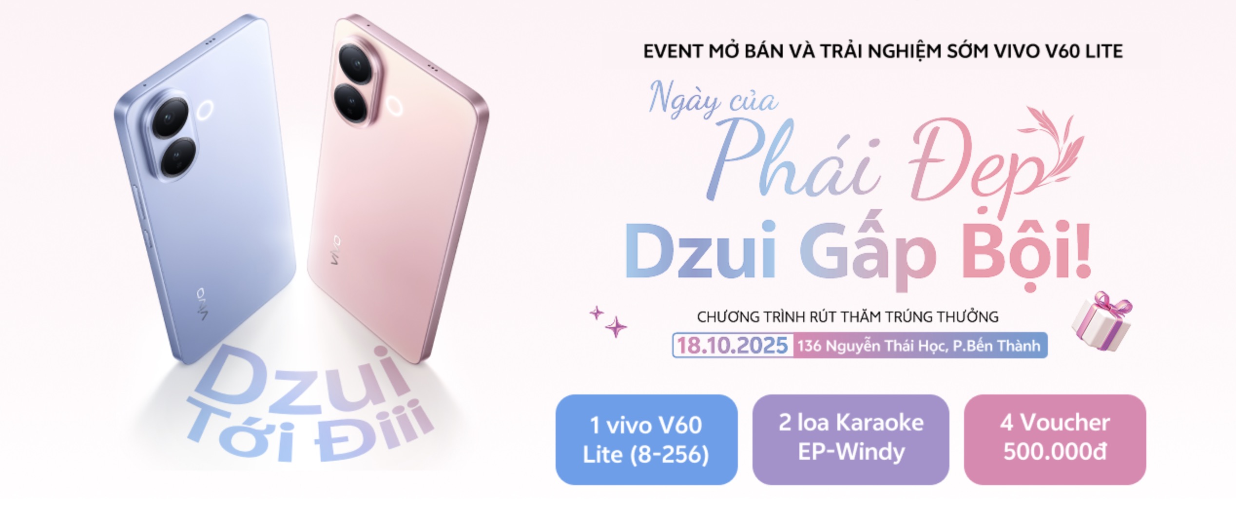 2. Đặt Trước Vivo V60 Lite Hồng, Trúng 6 Suất Giảm 60% Và 54 Suất Bộ Quà Phái Đẹp 6 Triệu 2. Đặt Trước Vivo V60 Lite Hồng, Trúng 6 Suất Giảm 60% Và 54 Suất Bộ Quà Phái Đẹp 6 Triệu
