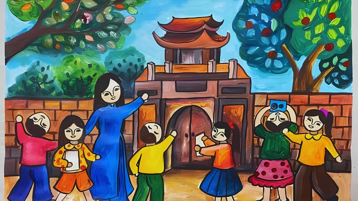 Mẫu tranh em yêu Tổ Quốc Việt Nam