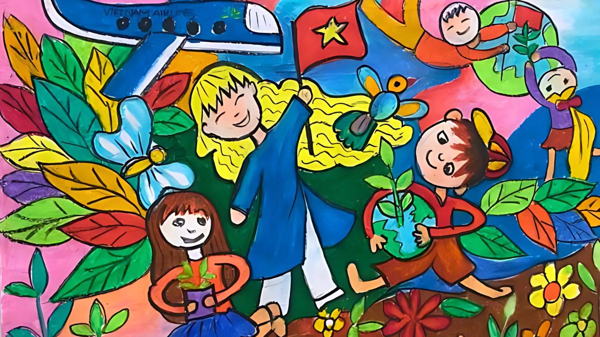 Mẫu tranh em yêu Tổ Quốc Việt Nam