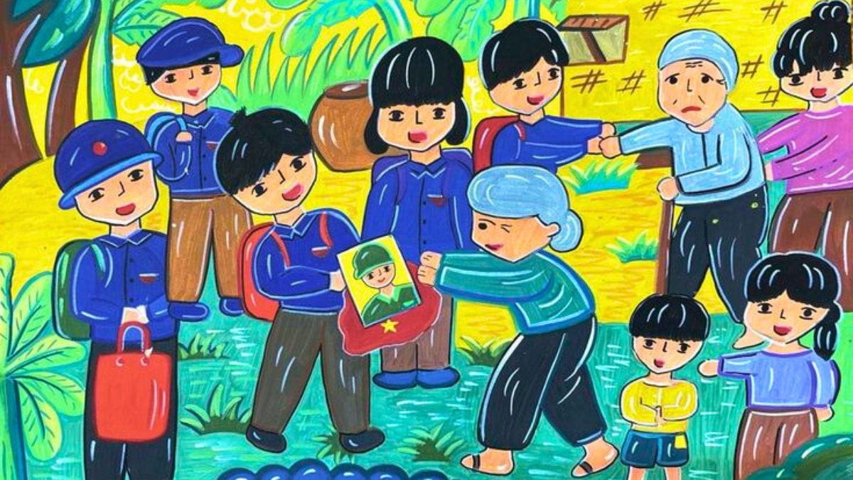 Mẫu tranh em yêu Tổ Quốc Việt Nam