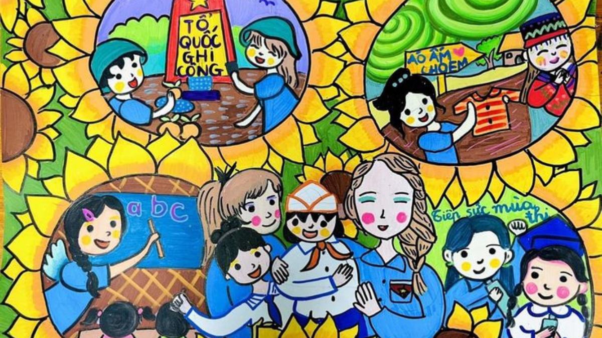 Mẫu tranh em yêu Tổ Quốc Việt Nam