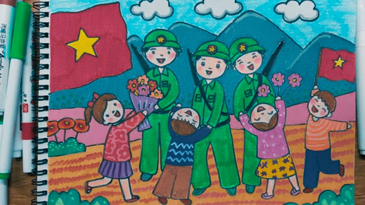 Mẫu tranh em yêu Tổ Quốc Việt Nam