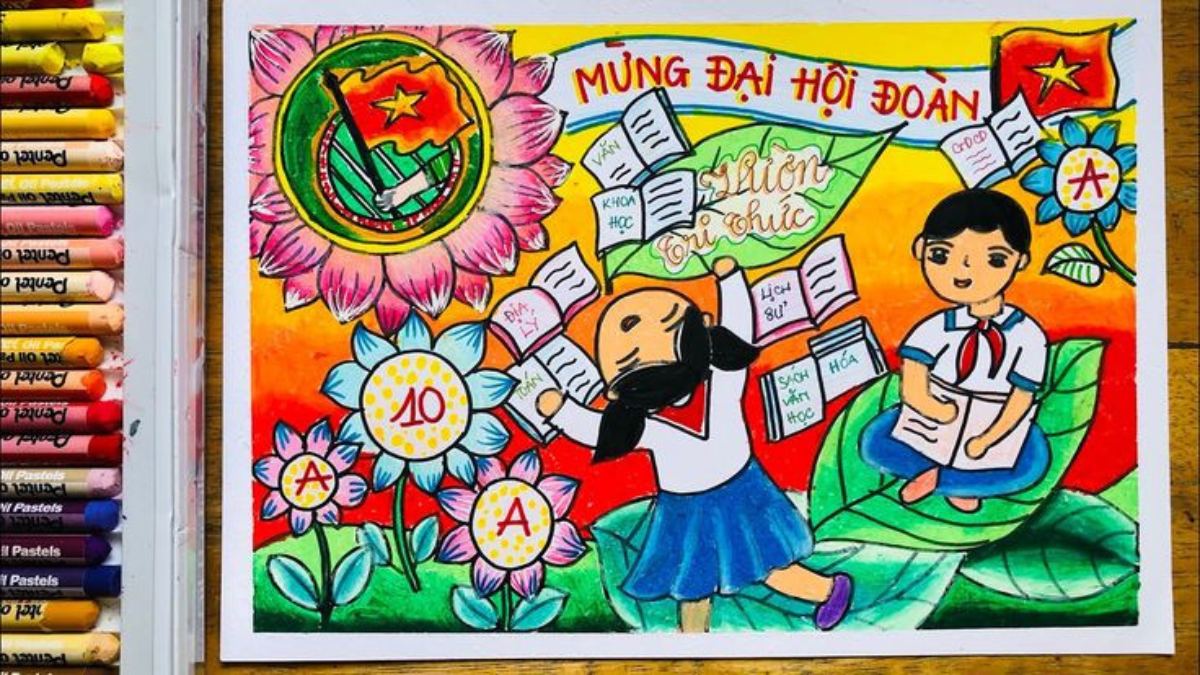 Mẫu tranh em yêu Tổ Quốc Việt Nam