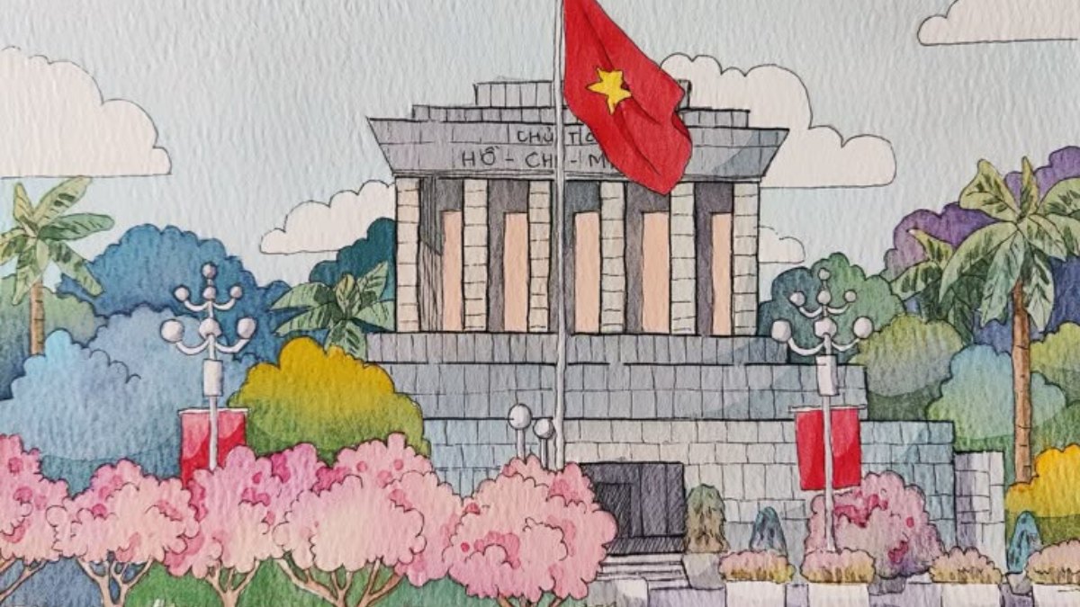 Mẫu tranh em yêu Tổ Quốc Việt Nam