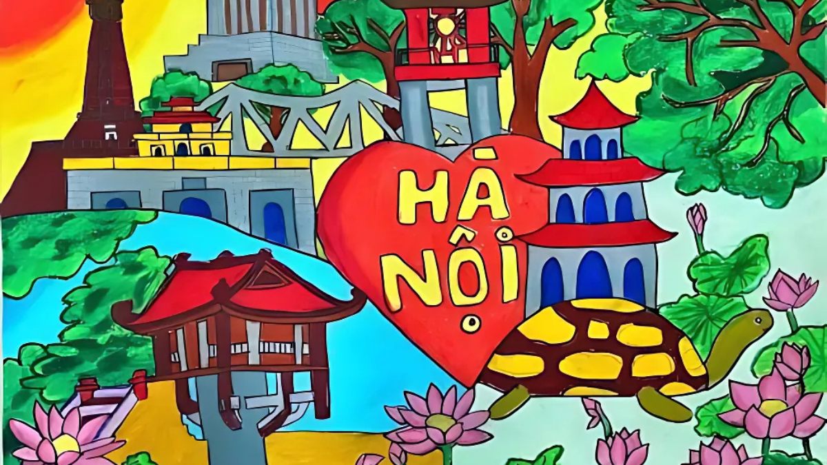 mẫu tranh em yêu Tổ Quốc Việt Nam