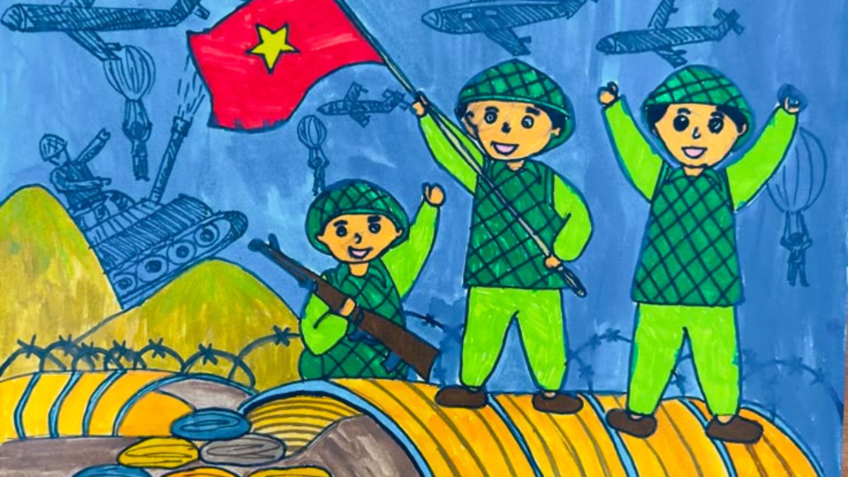 Mẫu tranh em yêu Tổ Quốc Việt Nam