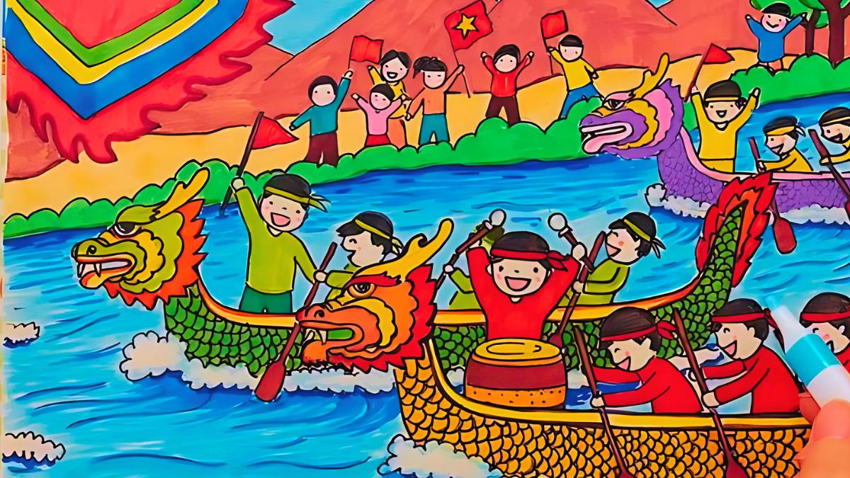 Mẫu tranh em yêu Tổ Quốc Việt Nam