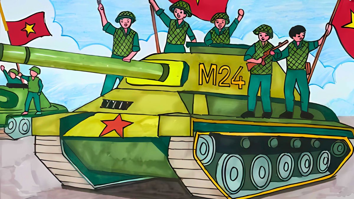 Mẫu tranh em yêu Tổ Quốc Việt Nam