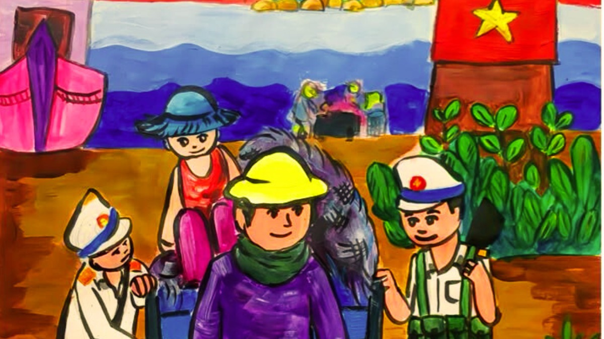 Mẫu tranh em yêu Tổ Quốc Việt Nam